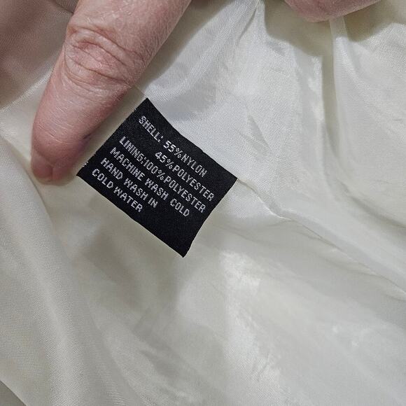 Montanaco Cream Funky Crinkle Zip-Up Pocketed Jacket Size Large - Picture 8 of 8